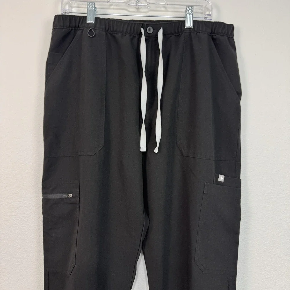 Figs Cairo Cargo Technical Collection Scrub Pants Mens XL‎ Straight Leg Black